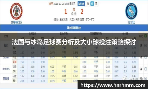 法国与冰岛足球赛分析及大小球投注策略探讨